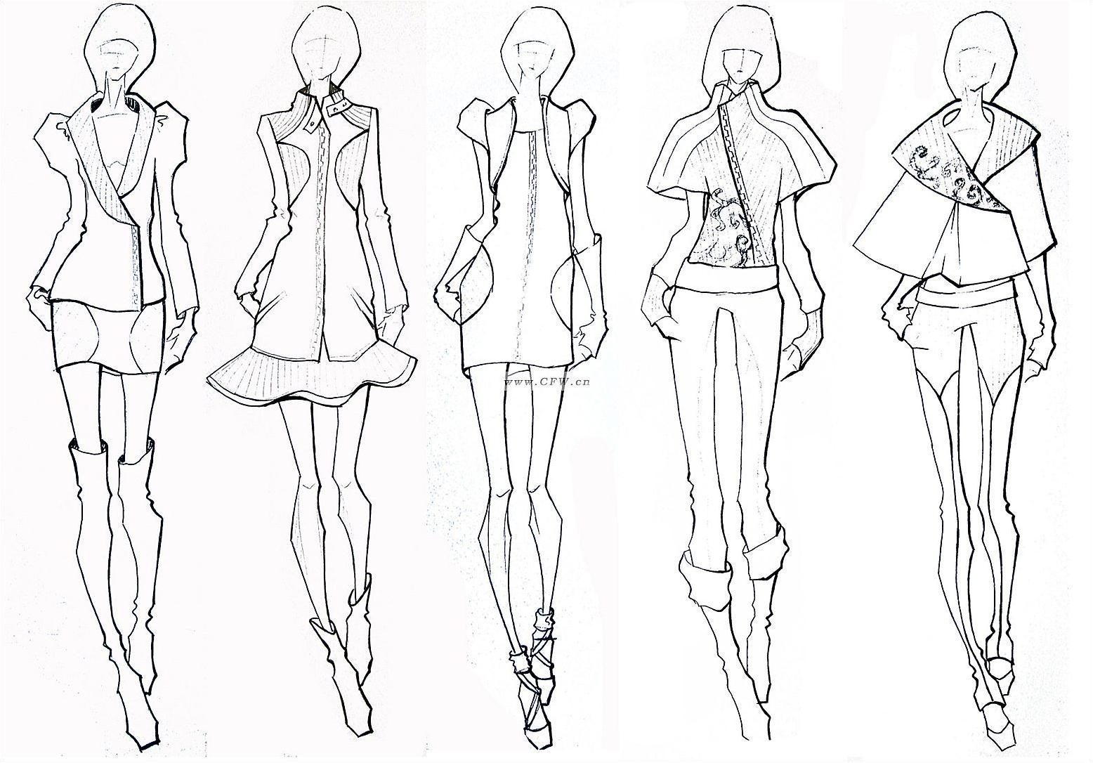 线稿-女装设计-服装设计