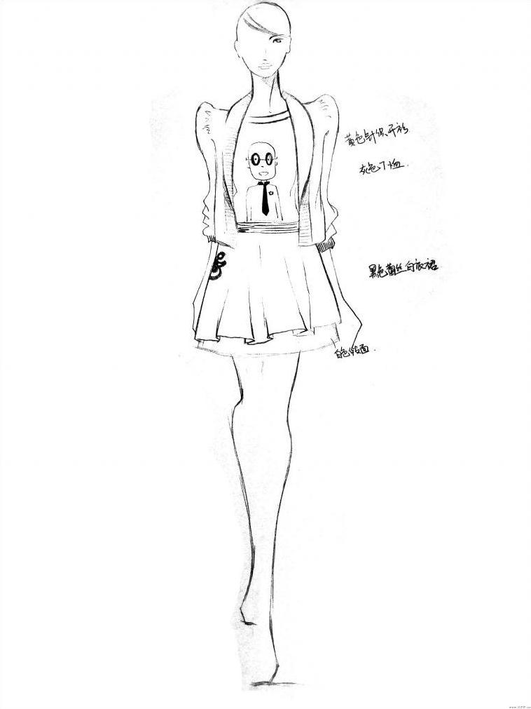 成衣手绘作品-成衣手绘款式图