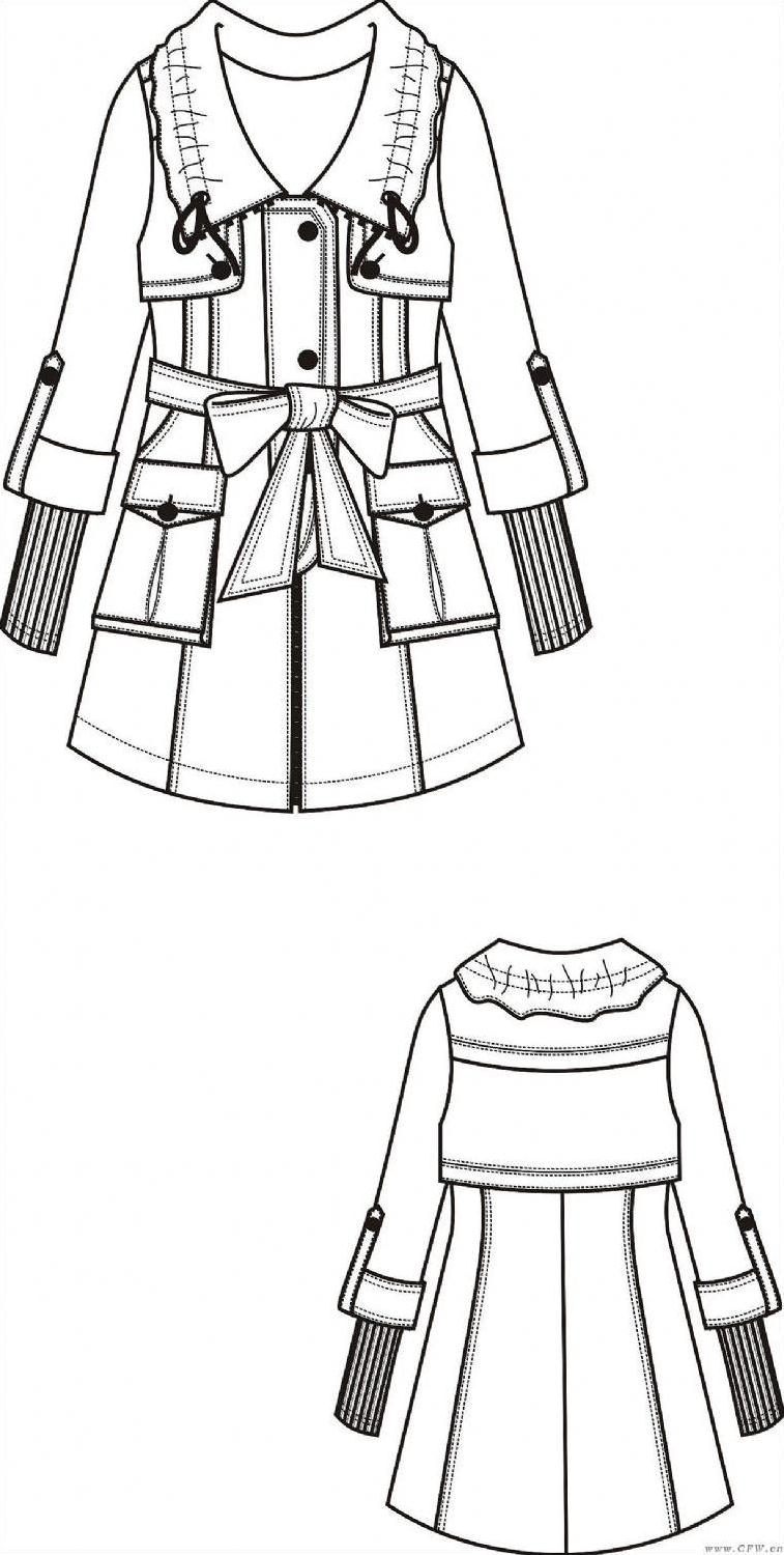 风衣设计作品-风衣设计款式图