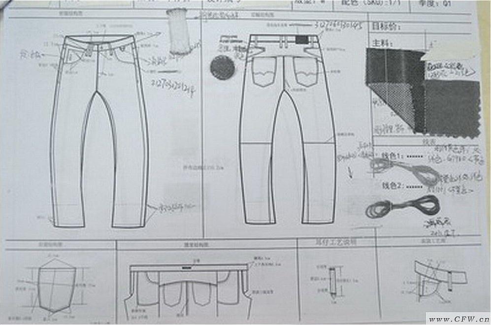 休闲,牛仔裤作品-休闲,牛仔裤款式图