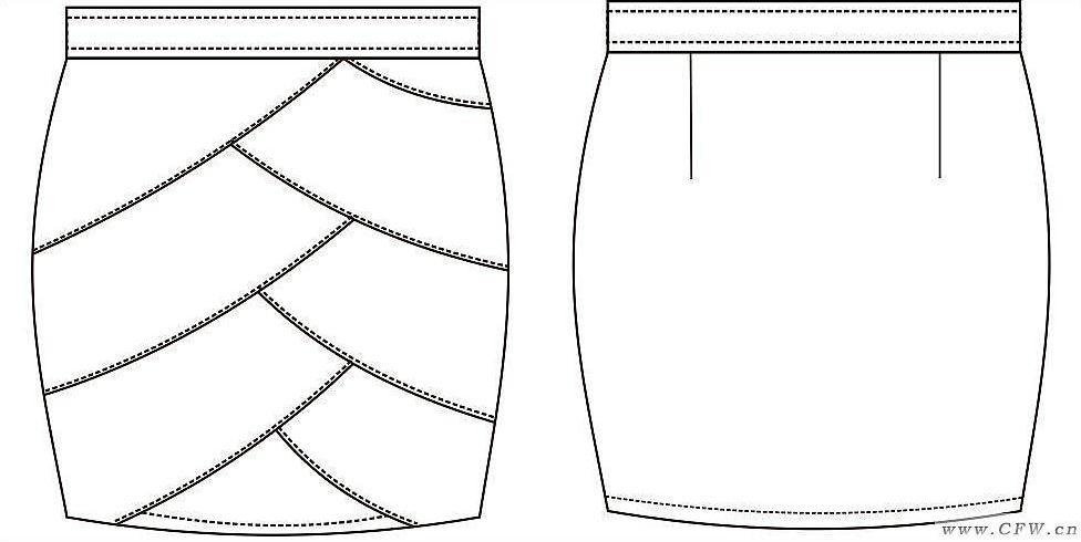 短裙作品-短裙款式图