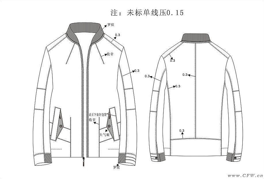 装袖款式图手绘