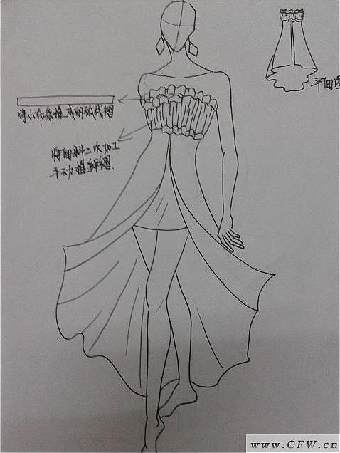 素描婚纱女孩卡通