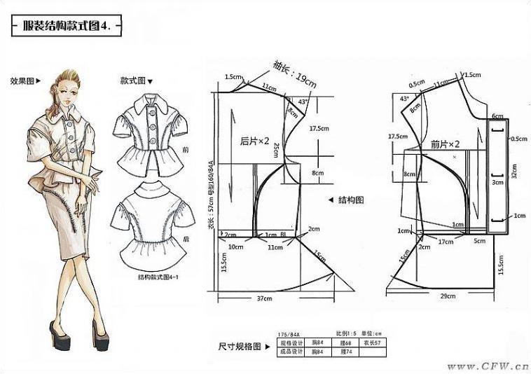 效果图及衣服款式图