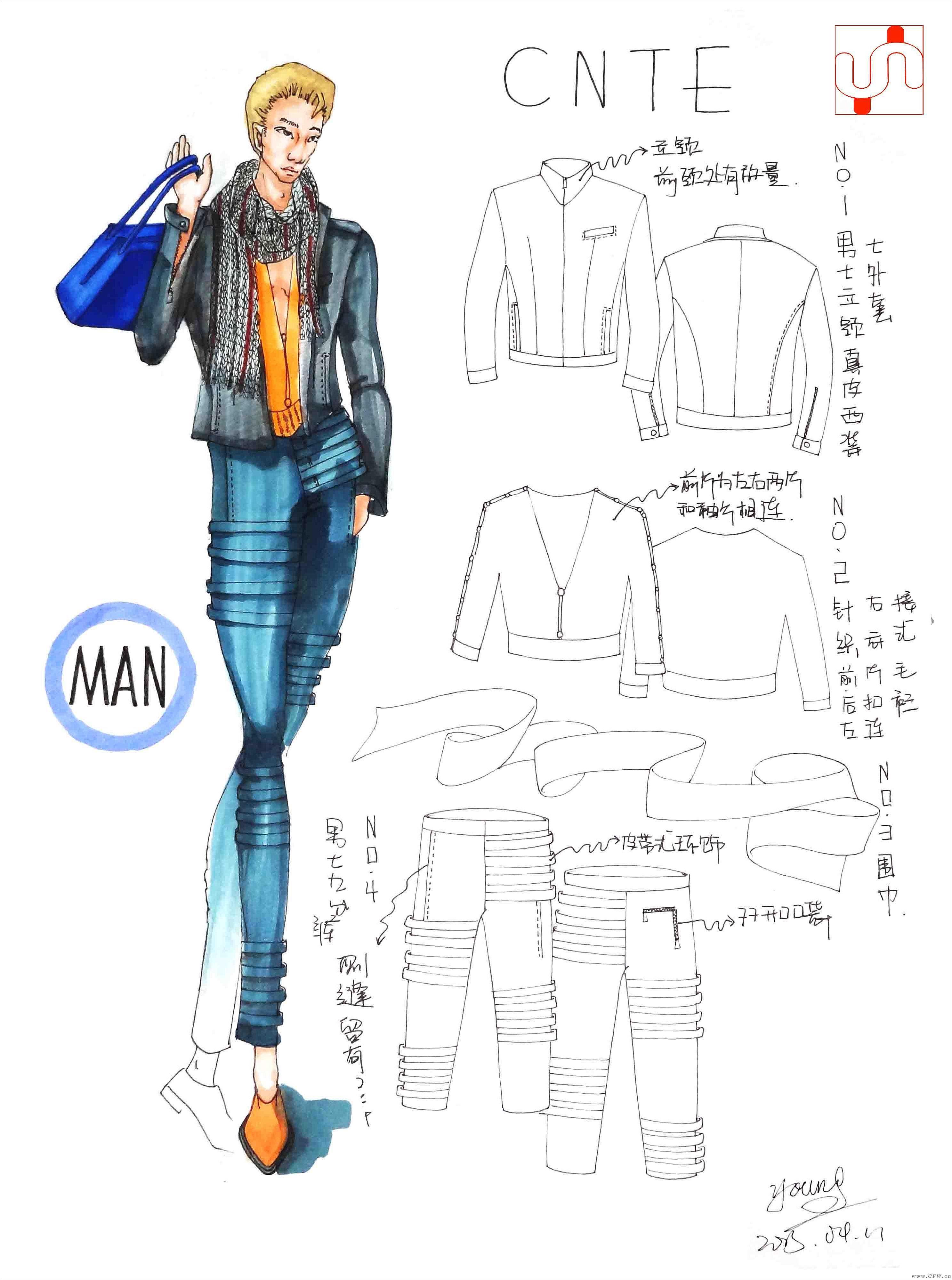 男装服装设计图片手绘图片展示