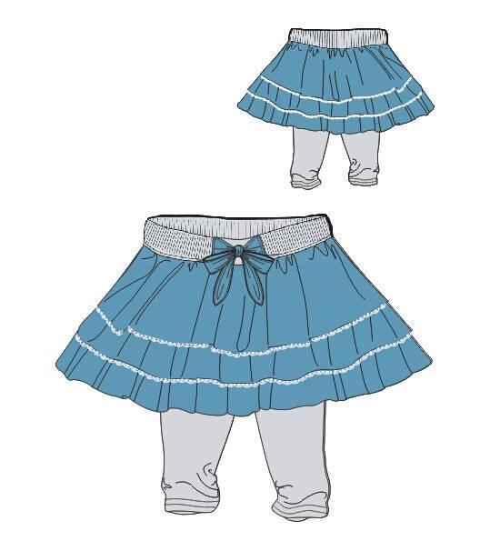 裙裤款式图-童装设计