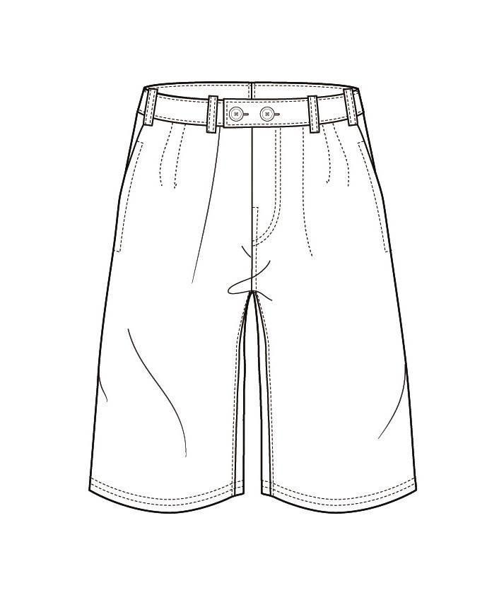 休闲短裤款式图-男装设计