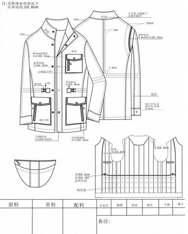 立领外套款式图-男装设计-服装设计
