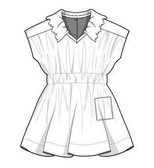 童装连衣裙款式图-童装设计-服装设计