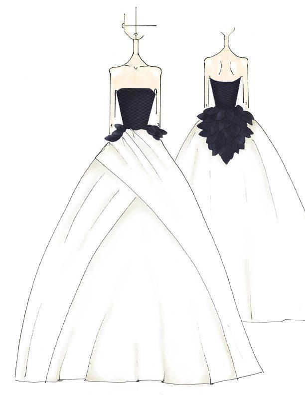 婚纱手稿-婚纱礼服设计-服装设计