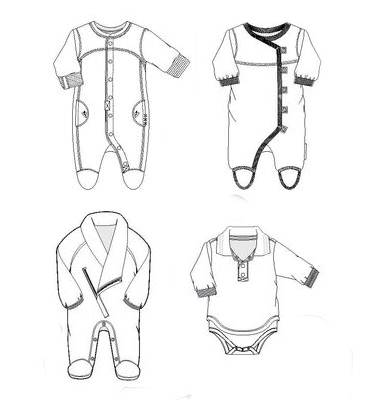 婴幼装款式图-童装设计-服装设计
