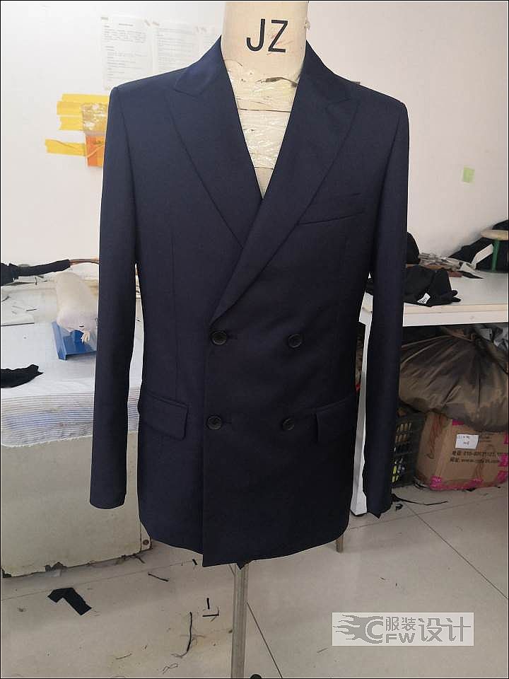 双排扣西服作品-双排扣西服款式图