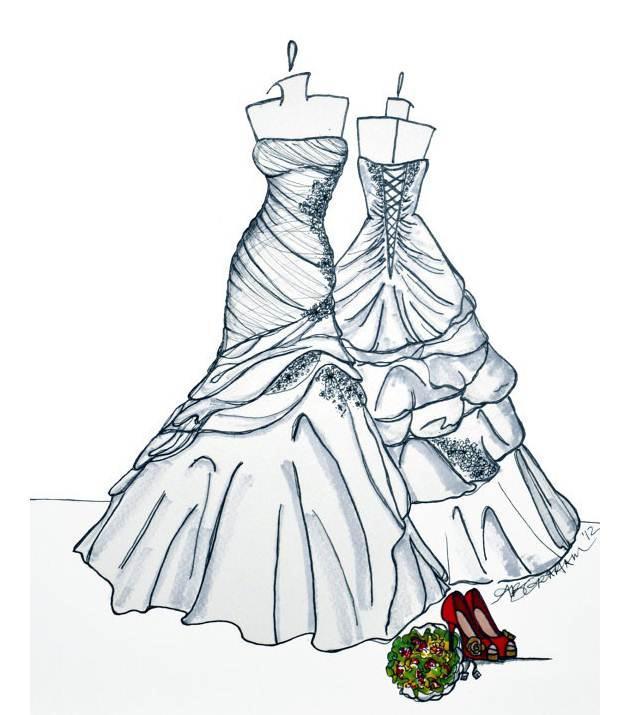 米兰婚纱设计图手稿_米兰婚纱(2)